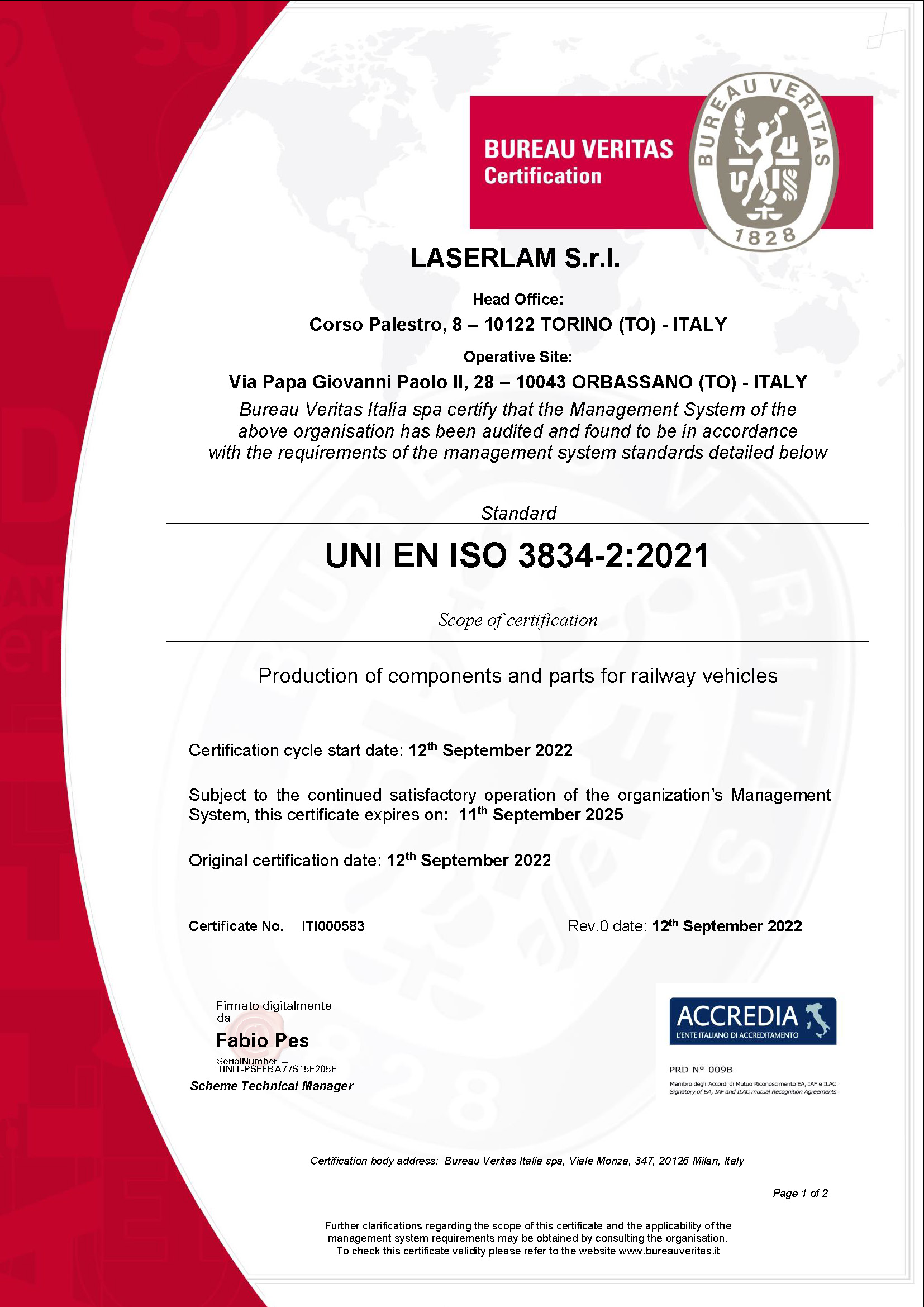 UNI EN ISO 3834-2:2021