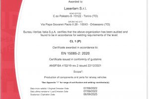 Certificazione UNI EN ISO 15085-2:2020